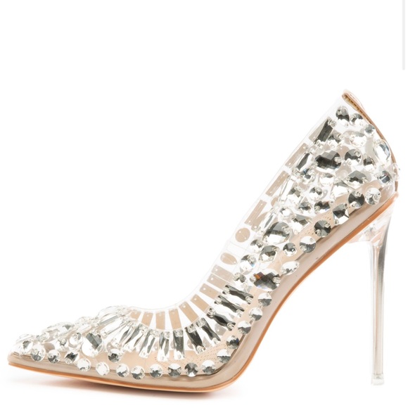 Bonnie Crystal Studded Translucent Pump - Picture 3 of 4